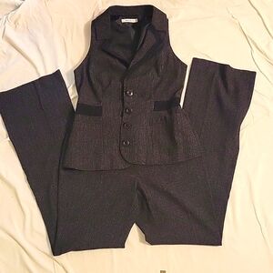 RICKI'S Black and White And Black Dress Pants With Macting Vest